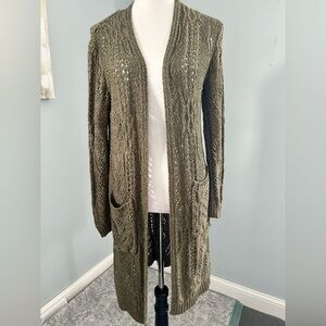 Knox Rose Olive Green Open-Front Cardigan